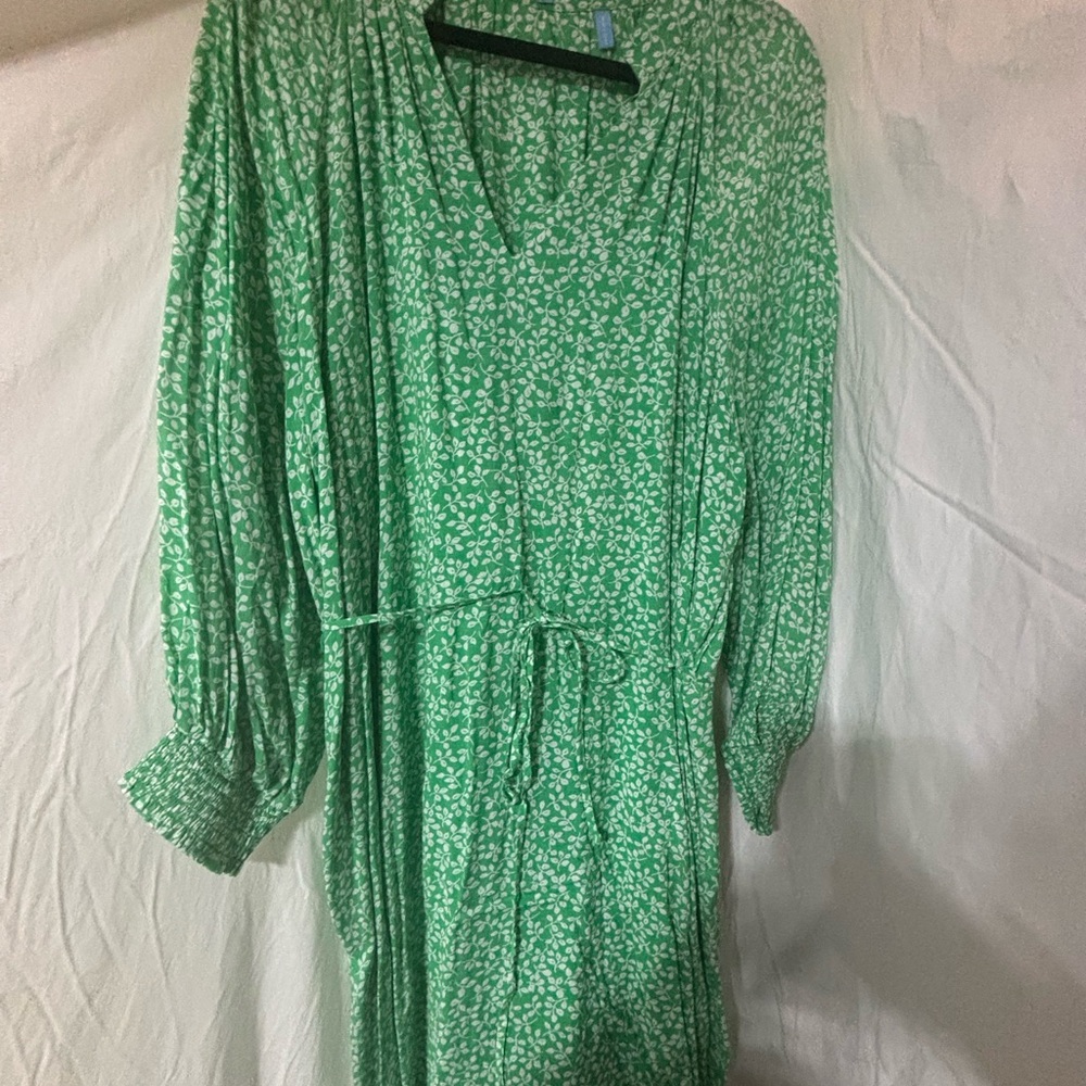 Draper James Green Floral Long Sleeve Dress
